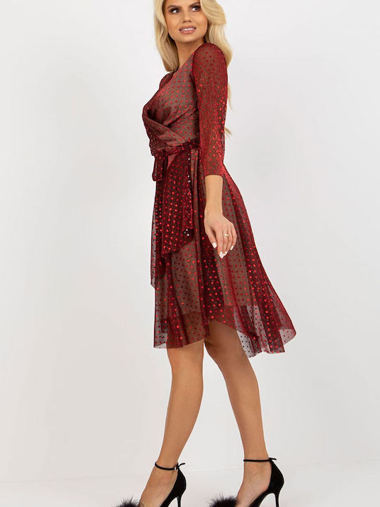 Lakerta Mini Evening Dress Burgundy