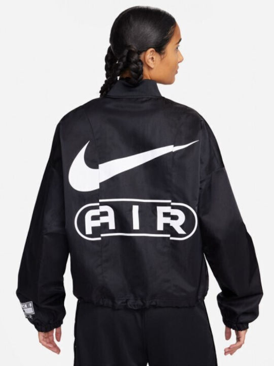 Nike Air Women's Short Sports Jacket for Winter BLACK
