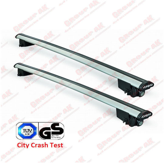 Farad Steel Car Roof Bars for Fiat Panda 2012+ Set with Roof Rack Legs Silver