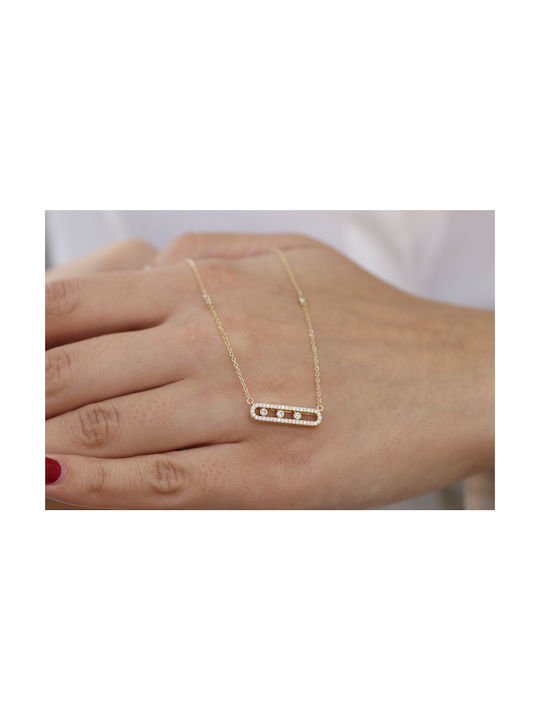 Necklace from Gold 14K with Zircon