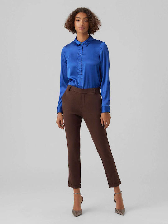 Damen Stoff Hose in Lockere Passform Brown