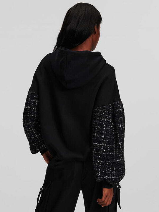 Karl Lagerfeld Women's Hooded Sweatshirt ΜΑΥΡΗ