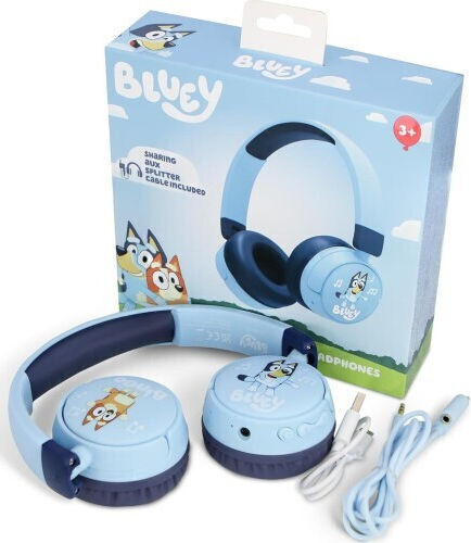 OTL Bluey Wireless / Wired On Ear Headphones with 24 hours of Operation Blue