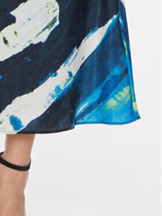 High-waisted Midi Skirt Multicolored