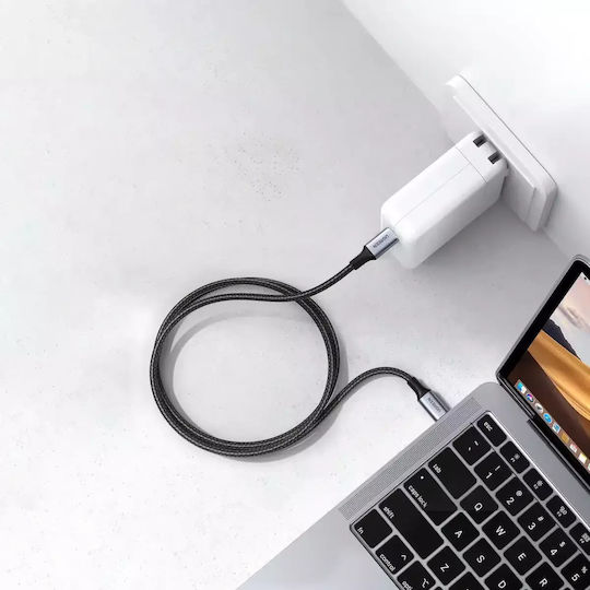 Ugreen US316 Cablu USB 2.0 Împletit USB-C Tată - USB-C 100W PD Negru 0.5m 20478