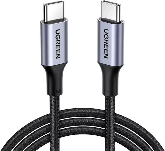 Ugreen US316 Cablu USB 2.0 Împletit USB-C Tată - USB-C 100W PD Negru 0.5m 20478