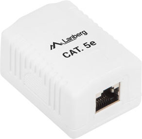 Lanberg Priză De Rețea Externă Single RJ45 Tip Cat5 Albă OS5-0001-W