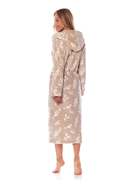 L&L Collection Women's Winter Pajama Robe Beige