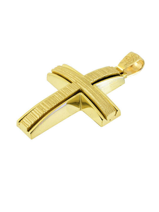 Xrisokosmima Herren Gold Kreuz 14K mit Kette