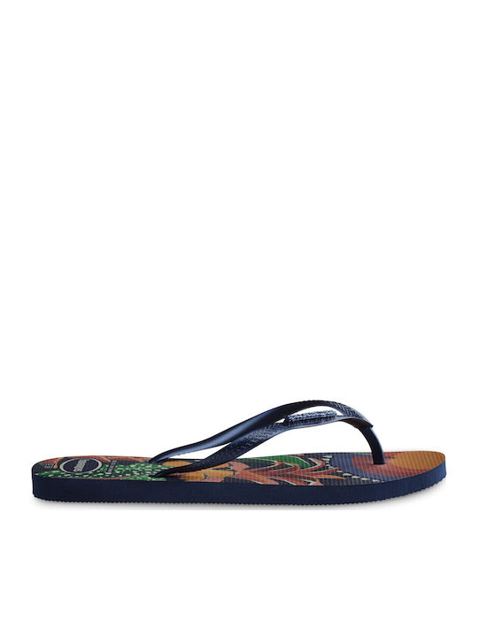 Slim Tropical Σαγιονάρες σε Navy Μπλε Χρώμα