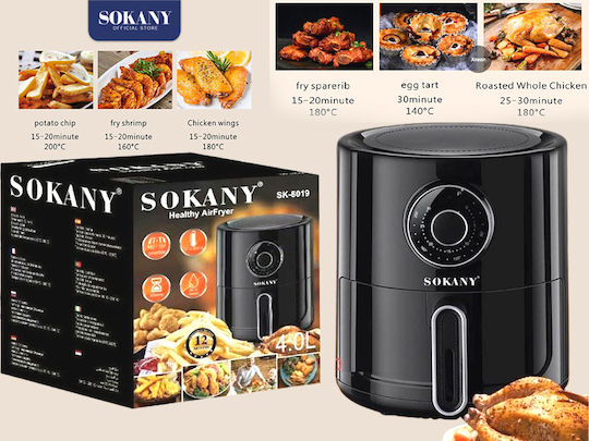 Sokany Air Fryer με Wi-Fi 4lt Μαύρο SK-8019