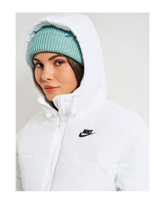 Sportswear Lang Damen Puffer Jacke für Winter White