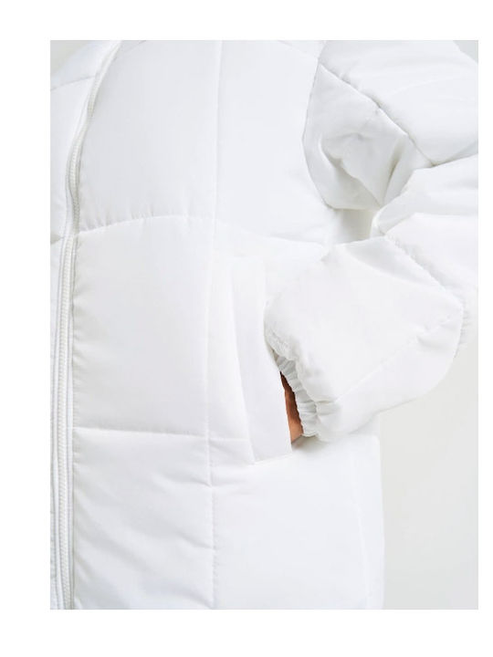 Sportswear Lang Damen Puffer Jacke für Winter White