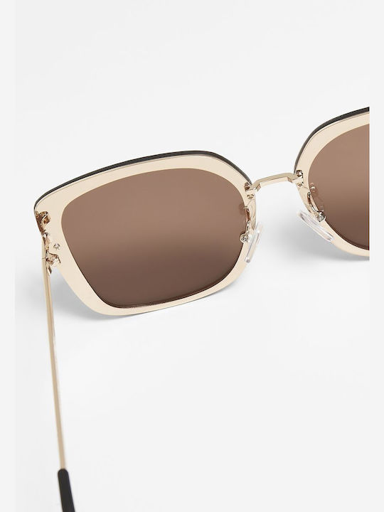 Urban Classics December Damen Sonnenbrille mit Gold Metall Gestell und Braun Linse TB3723-00109