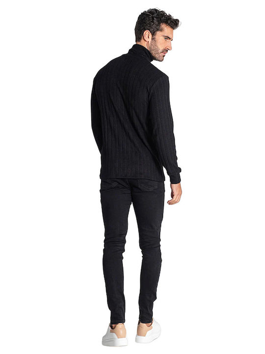 Gianni Kavanagh Men's Long Sleeve Sweater Turtleneck Black