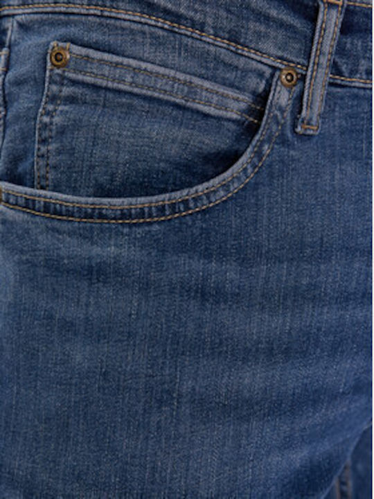 Luke Ανδρικό Παντελόνι Τζιν Ελαστικό με Slim Tapered Εφαρμογή Μπλε