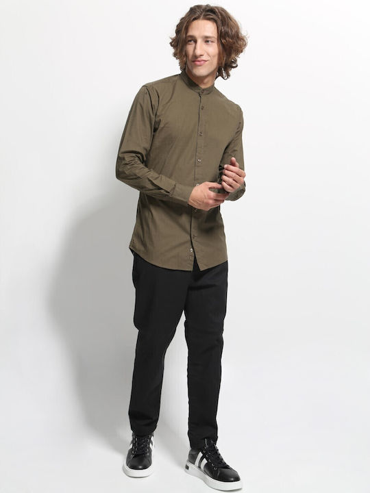 Long-sleeved Denim Shirt Khaki