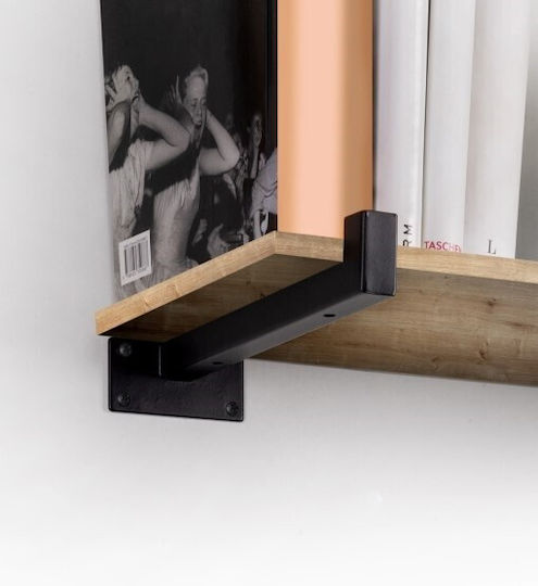 Emuca Heavy-Duty Metallic Corner Shelf Black 222x62mm 2pcs 4101614