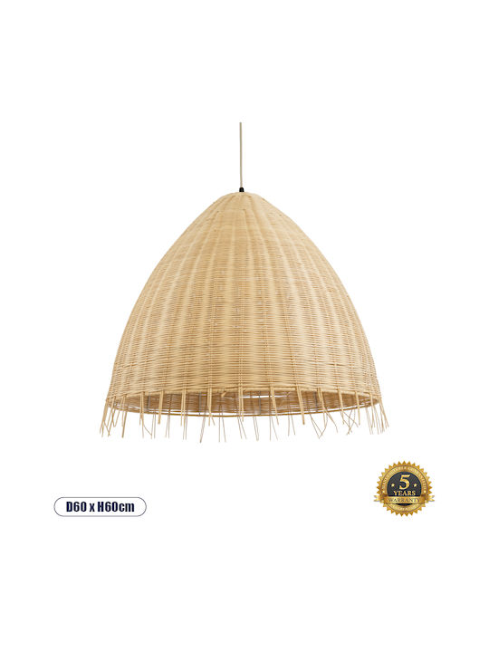 GloboStar Aquatic Pendant Light Beige Boho Grid with Socket E27 60x60cm