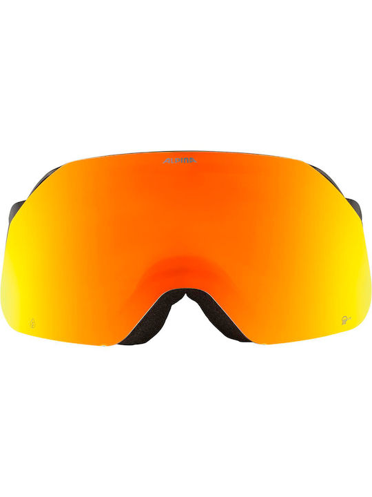 Alpina Ski & Snowboard Goggles Kids Orange with Lens in Black Color