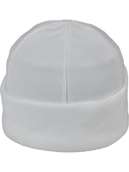 Beanie Fleece Beanie Knitted in White color