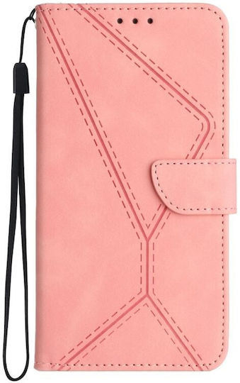 Stitching Embossed Wallet Pink (Moto G14)