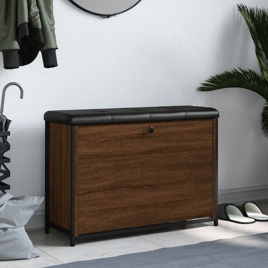 Entry Furniture with Shoe Rack & Bench Brown Oak 82x32x56cm