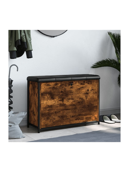 Entry Furniture with Shoe Rack & Bench Smoked Oak 82x32x56cm