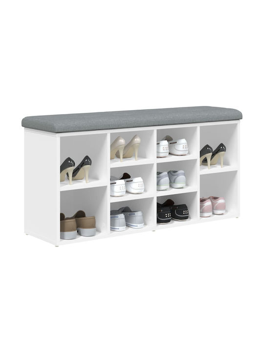 Mobilier de Intrare cu Dulap pentru Pantofi & Bancă Alb 102x32x50cm