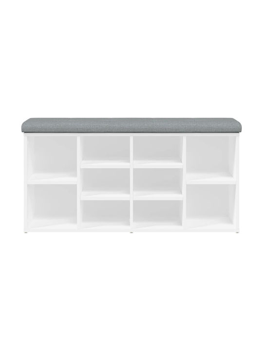 Mobilier de Intrare cu Dulap pentru Pantofi & Bancă Alb 102x32x50cm