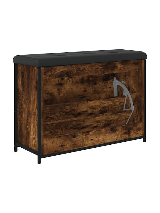 Entry Furniture with Shoe Rack & Bench Smoked Oak 82x32x56cm