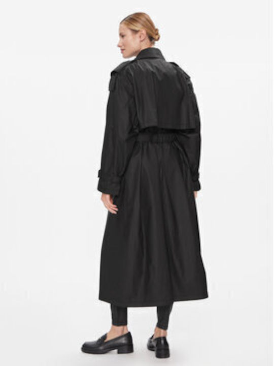 Femeie black Palton Oversized cu Curea