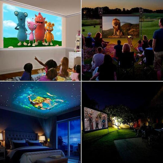 Andowl Qsf35 Mini 3d Q-SF35 Mini 3D Projector LCD Λάμπας LED με Ενσωματωμένα Ηχεία