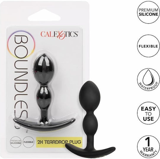 Calexotics Boundless Teardrop Anal Plug Small Black 6.25cm