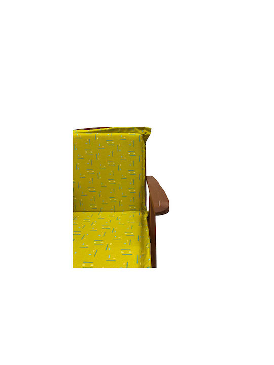 Garden Chair Cushion with Backrest Yellow/Green