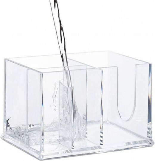 Relaxdays Tabletop Cotton Holder Bamboo Transparent