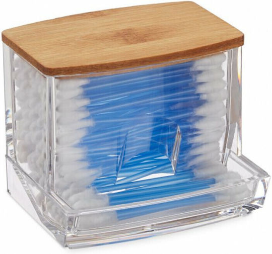 Relaxdays Tabletop Cotton Holder Acrylic Light Brown