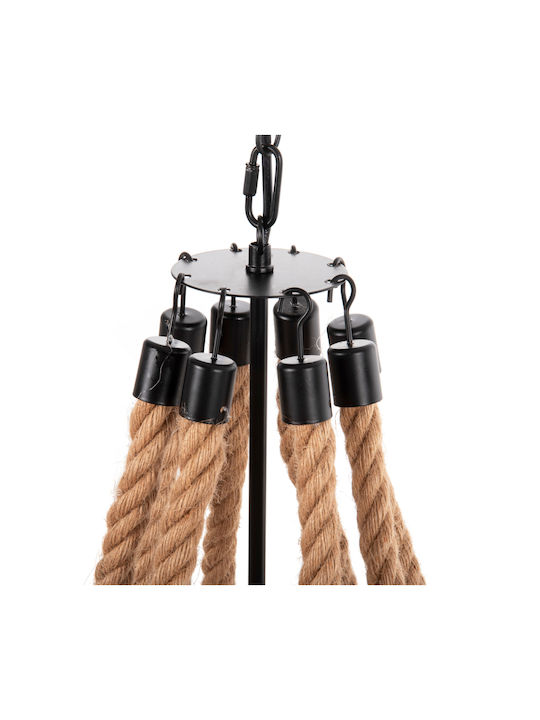 HomeMarkt Πολυέλαιος με Σχοινί Μαύρος HM4178