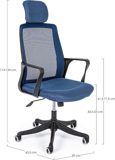 Bizzotto Laurent Bürostuhl mit Neigen Blau