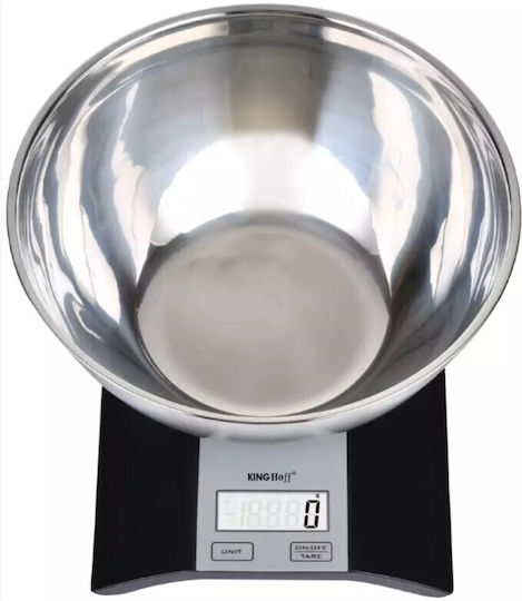 KING Hoff Ψηφιακή Ζυγαριά Κουζίνας με Κάδο έως 5kg Μαύρη