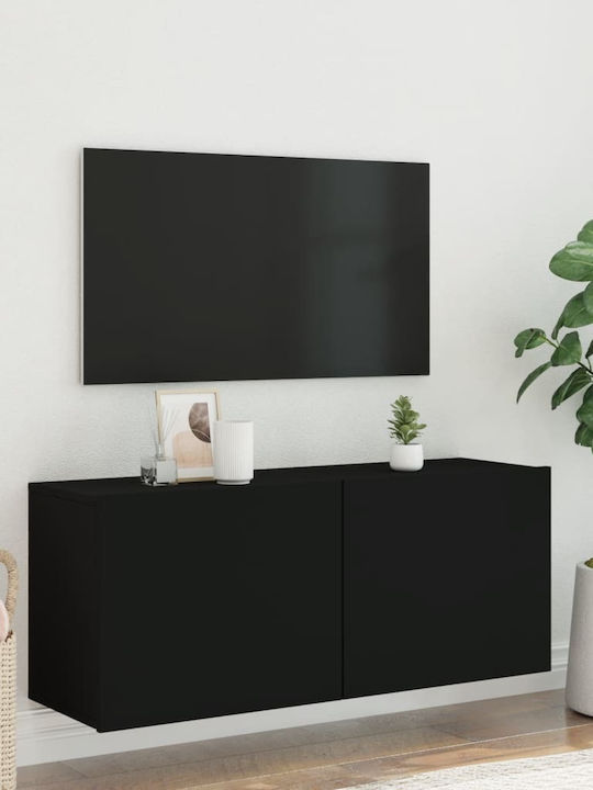 Mobilier TV din lemn Negru Μ100xΠ30xΥ41cm