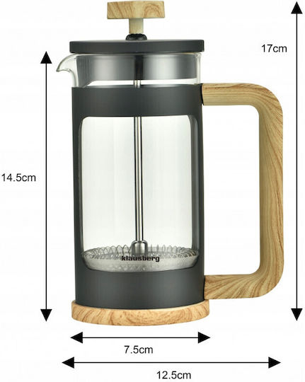 Klausberg Filterkaffeemaschine Handbetrieb Rostfreier Stahl Schwarze 350ml