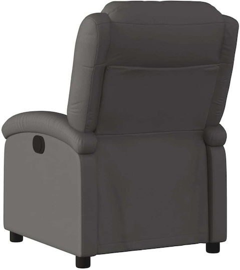 Relaxsessel mit Fußhocker aus echtem Leder Grey 71x86.5x99.5cm