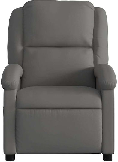 Relaxsessel mit Fußhocker aus echtem Leder Grey 71x86.5x99.5cm