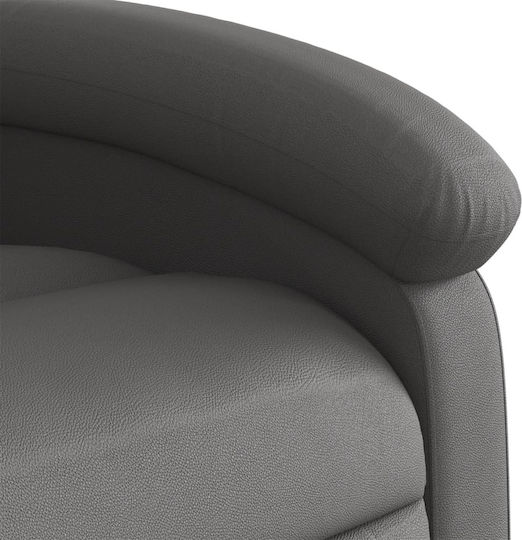 Relaxsessel mit Fußhocker aus echtem Leder Grey 71x86.5x99.5cm
