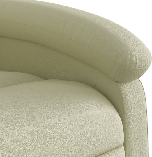 Πολυθρόνα Relax Massage με Υποπόδιο από Γνήσιο Δέρμα Κρεμ 71x86.5x99.5cm