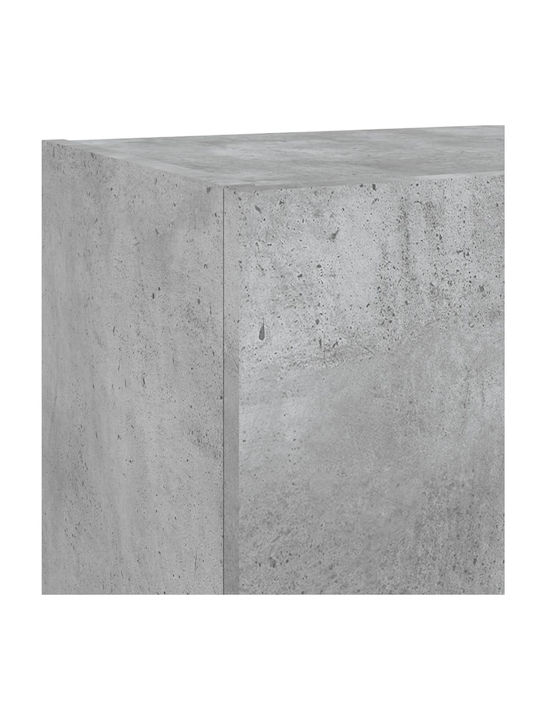 Wand Wohnzimmer Vitrine aus Spanplatte mit Glas & Beleuchtung Grey 40.5x30x90cm