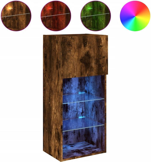 Cabinet Wall with LED 40.5x30x90cm Coffee