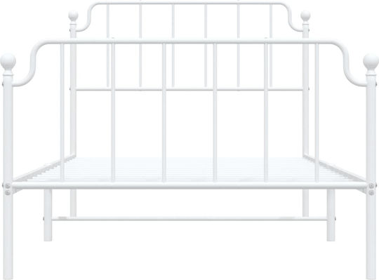 Halbgröße Metallbett Weiß mit Lattenrost für Matratze 107x203cm