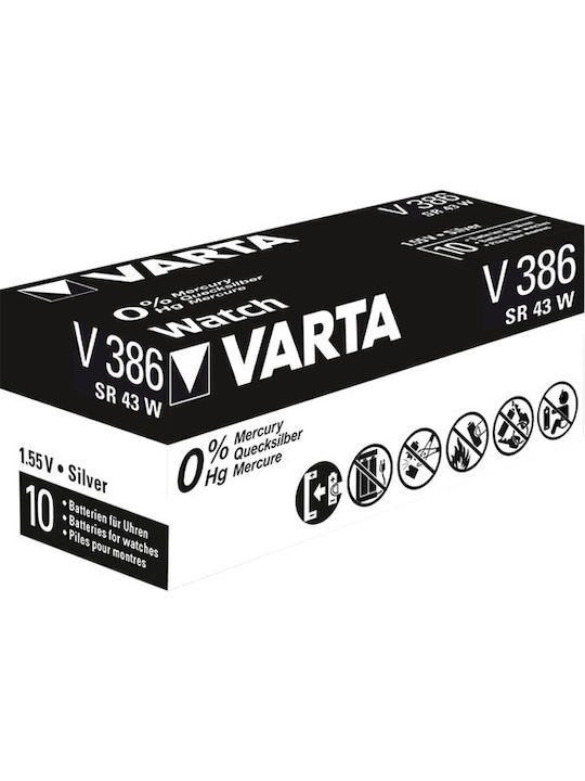 Varta V386 Μπαταρία Silver Oxide Ρολογιών SR43 1.55V 1τμχ